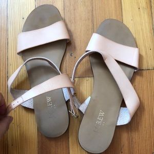 JCrew tan leather sandals
